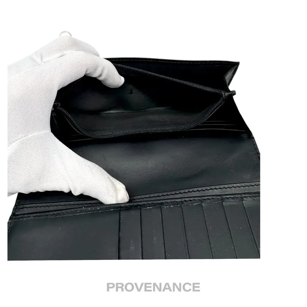 🔴 Gucci Long Wallet - Black Guccissima Leather